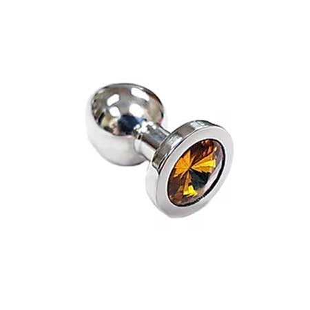 Stainless Butt Plug Small with YELLOW