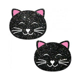 Kitty Black Glitter Cat Pasties O/S