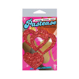 Pastease Glitter Peek A Boob Hearts Pasties Red