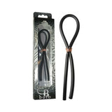 Bolo Silicone Lasso w/Rose Gold Crown Slider Ring - Black