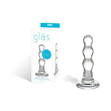 Glass Triple Play Beaded Butt Plug Clear