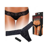 Vibrating Panties Lace Thong Black Small/Medium