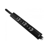 Rouge Padded Leather 3 D-Ring Collar Black