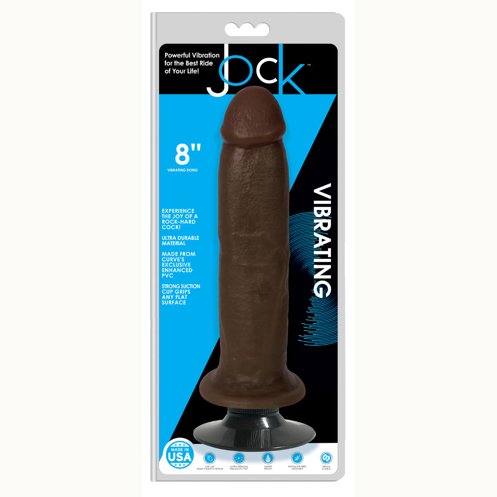 Jock 8" Vibrating Dong No Balls Chocolate