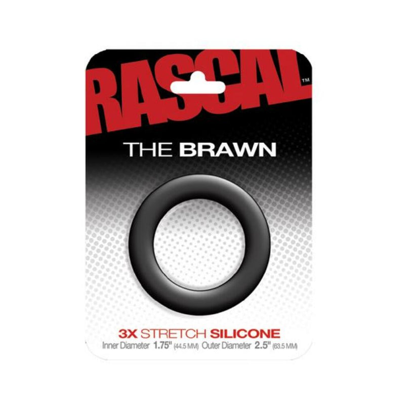 Rascal The Brawn 3X Stretch Silicone Cock Ring Black