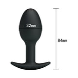 Pretty Love 3.34 inches Silicone Anal Plug with Ball Black