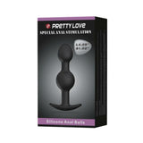 Pretty Love 4.05 inches Silicone Anal Plug with Ball Black
