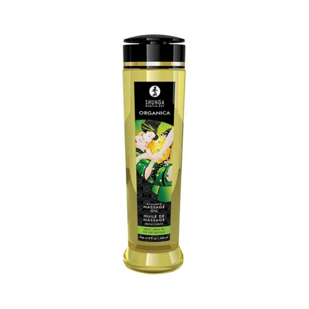 Shunga Organic Kissable Massage Oil - 8.5 Oz Exotic Green Tea