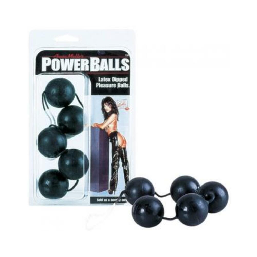 Power Balls Latex Dipped Weighted Pleasure Balls 1.25 Inch - Black