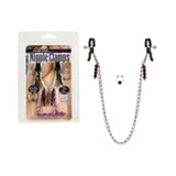 Nipple Clamps- Purple Chain with Navel Ring