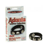 Adonis Leather Collection Ares 5 Snap Adjustable Strap Black
