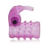 Basic Essentials Stretchy Vibrating Bunny Enhancer - Pink
