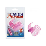 Basic Essentials Stretchy Vibrating Bunny Enhancer - Pink