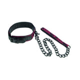 Scandal Collar With Leash Red Black O/S
