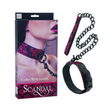 Scandal Collar With Leash Red Black O/S