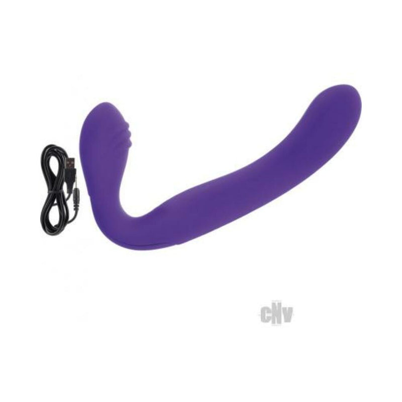 Rechargeable Silicone Love Rider Strapless Strap-on - Purple