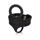 Silicone Tri Snap Scrotum Ball Spreader Black