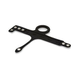 Silicone Tri Snap Scrotum Ball Spreader Black