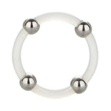 Steel Beaded Silicone Ring Large Clear
