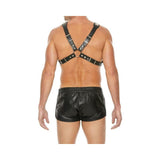 Shots Uomo Men's Pyramid Stud Body Harness - Black