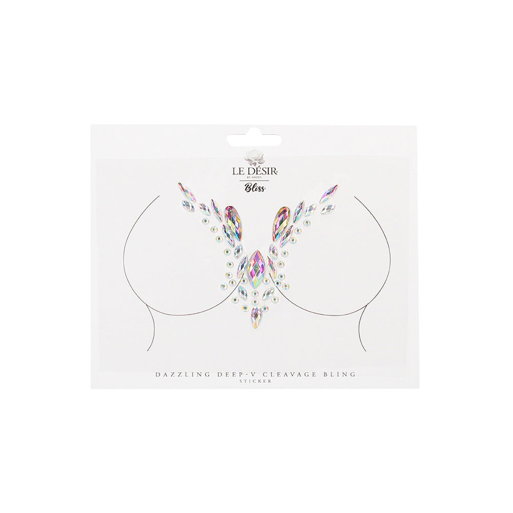 Shots Bliss Dazzling V Cleavage Bling Sticker O/S