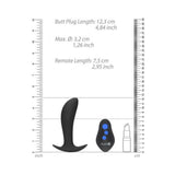 E-stim & Vibr Butt plug with remote Blac