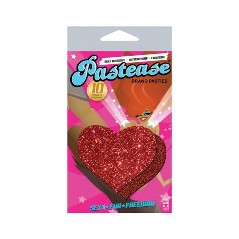 Heart Red Glitter Pasties O/S