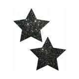 Rockstar Black Glitter Star Pasties O/S