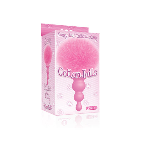 The 9s Cottontails Silicone Bunny Tail Butt Plug - Beaded Pink