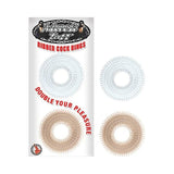 Mack Tuff Ribbed Cock Rings Clear/Smoke 2 Pack