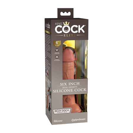 King Cock Elite 6' Dual Density Silicone Cock - Tan