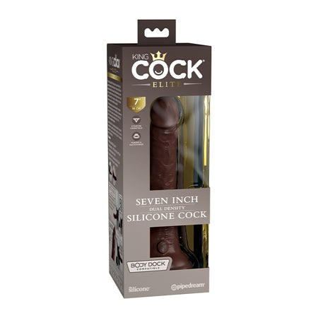 King Cock Elite 7' Dual Density Silicone Cock - Brown