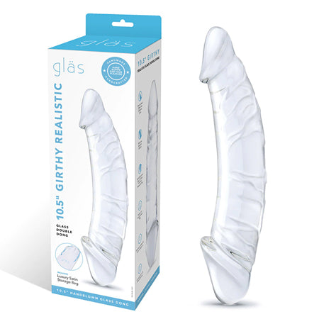 Glas 10.5' Realistic Girthy Glass Double Dong - Clear