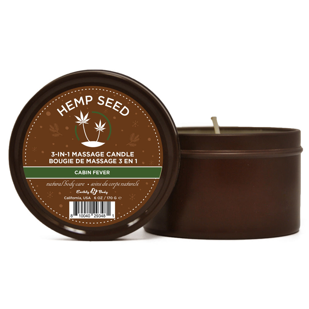 Hemp Seed 3-in-1 Massage Candle Cabin Fever 6oz/ 170 G