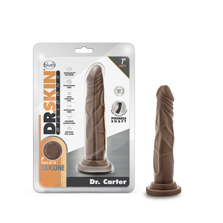 Blush Dr. Skin Silicone Dr. Carter 7.5' Dildo - Chocolate