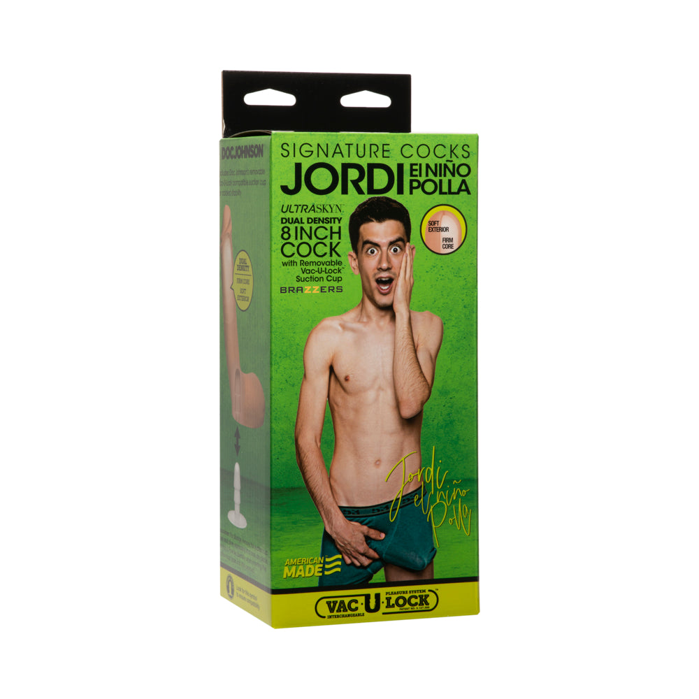 Signature Cocks Jordi El Nio Polla 8 Inch Ultraskyn Cock With Removable Vac-u-lock Suction Cup Vanil