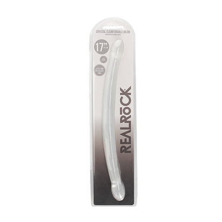 Shots RealRock Crystal Clear 17' Double Dildo - Transparent