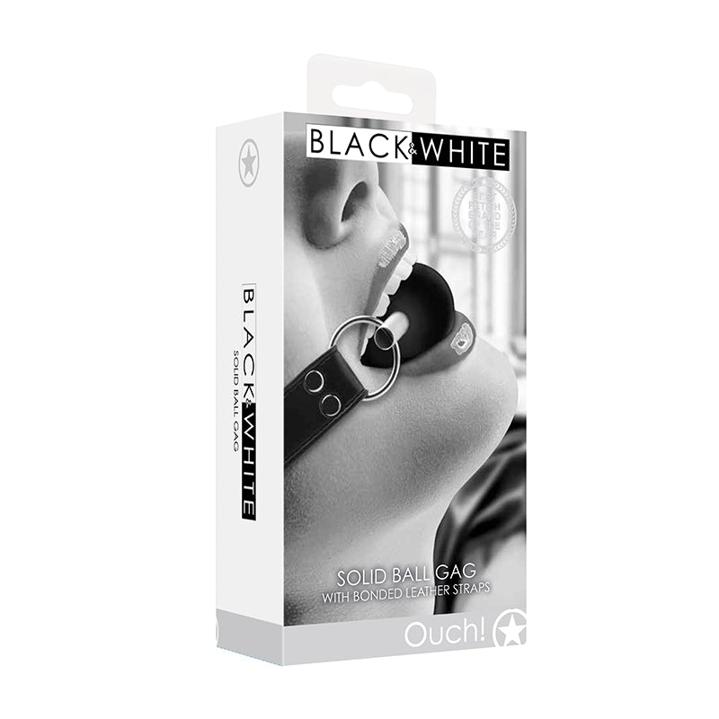 Ouch! B&W Solid Silicone Ball Gag Leath