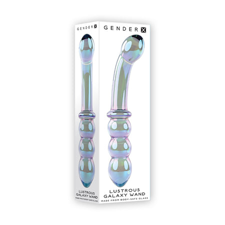 Gender X Lustrous Galaxy Wand Dual Ended Glass Massager - Green
