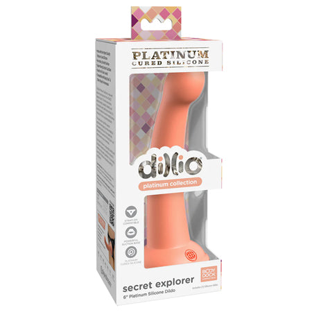 Dillio Platinum 6' Secret Explorer Silicone Dildo - Peach