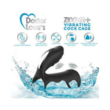 DOCTOR LOVE ZINGER+ VIBRATING RECHARGEABLE COCK CAGE BLACK