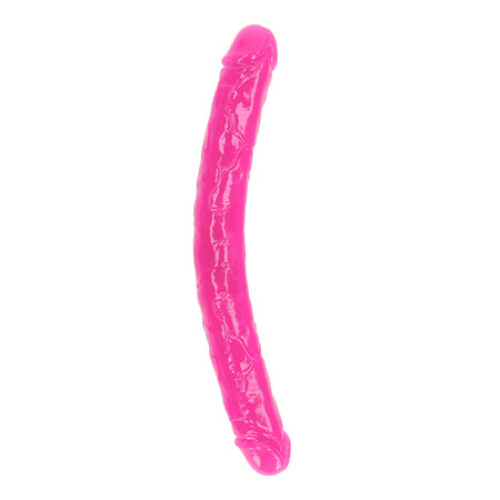 Shots RealRock 15' Double Dong Glow in the Dark - Neon Pink