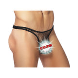 Male power stretch net pouch thong black l/xl