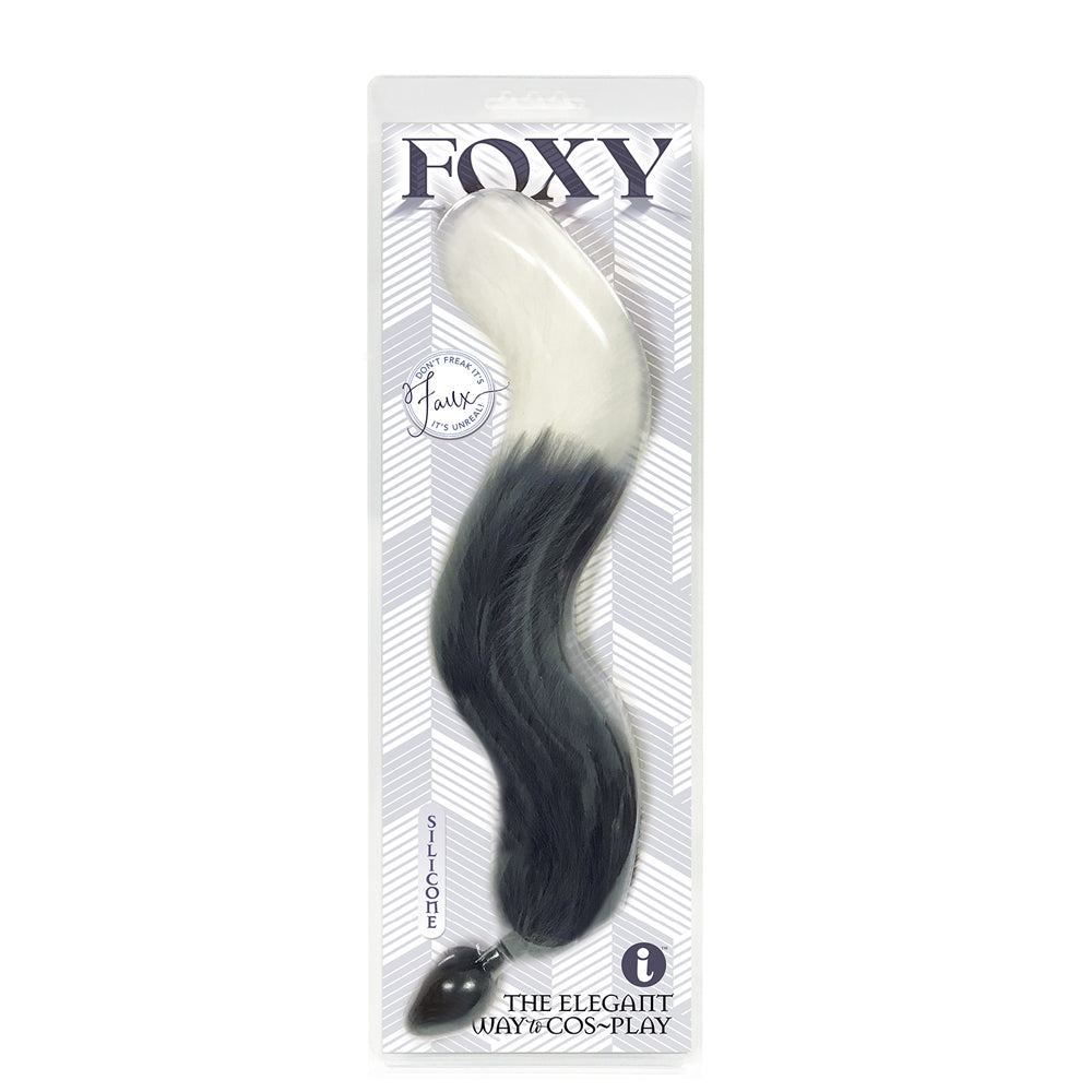 Foxy Fox Tail Silicone Butt Plug - Silver