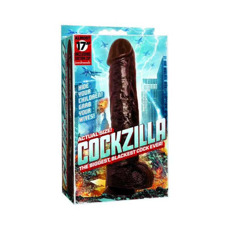 Cockzilla 16.5 inches Black Realistic Dildo