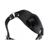 Feeder Locking Open Mouth Gag Black Leather O/S