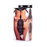 Tailz Grey Fox Tail Faux Fur Anal Plug Black White