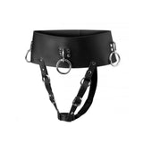 Wand Massager Orgasm Belt O/S Black Leather