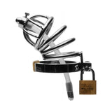 Stainless Steel Chastity Cage With Silicone Urethral Plug