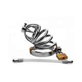 Stainless Steel Chastity Cage With Silicone Urethral Plug